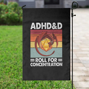 ADHD&D Roll For Concentration Garden Flag Funny RPG Gamer D20 Tabletop Dice TS11 Print Your Wear
