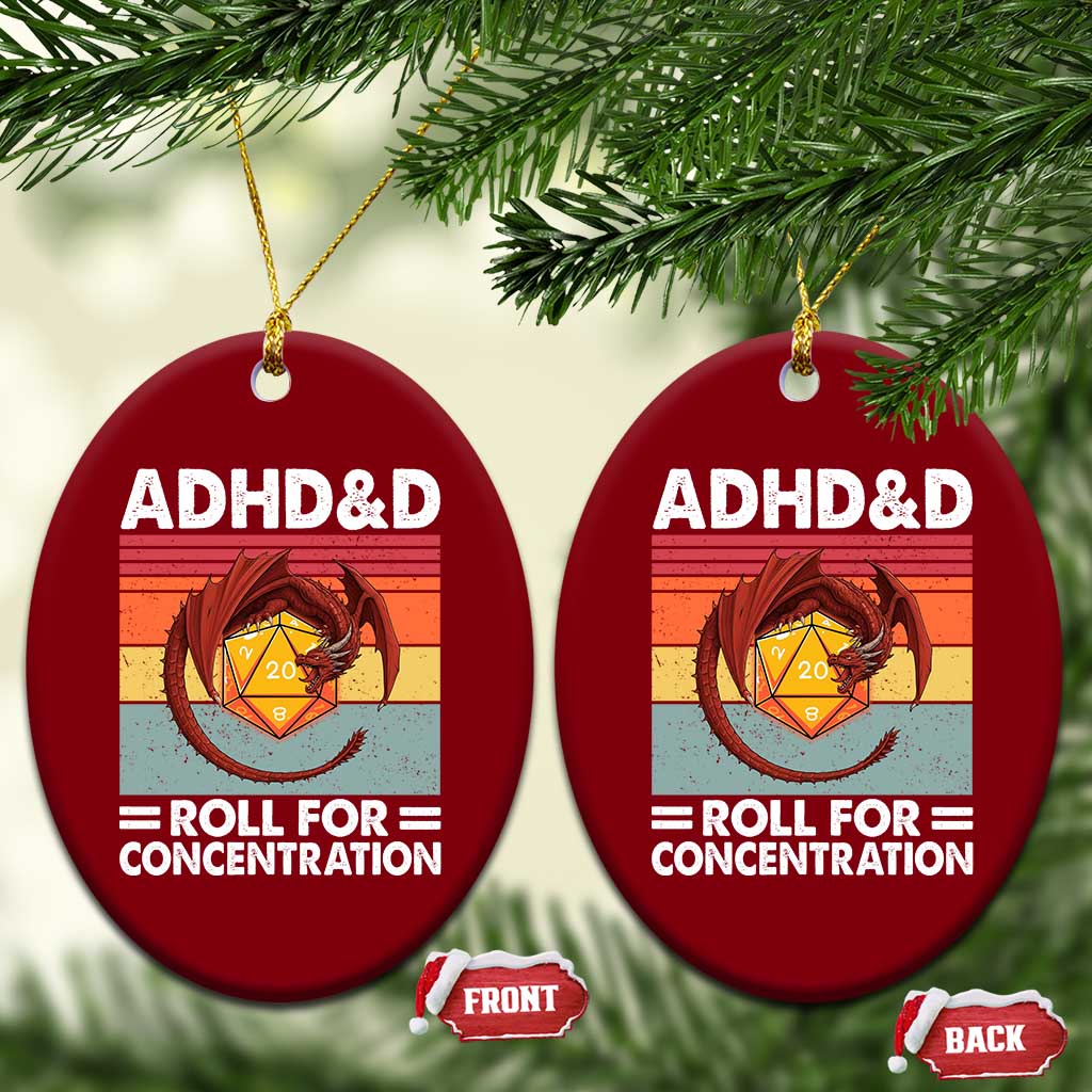 ADHD&D Roll For Concentration Ceramic Ornament Funny RPG Gamer D20 Tabletop Dice TS11 Print Your Wear