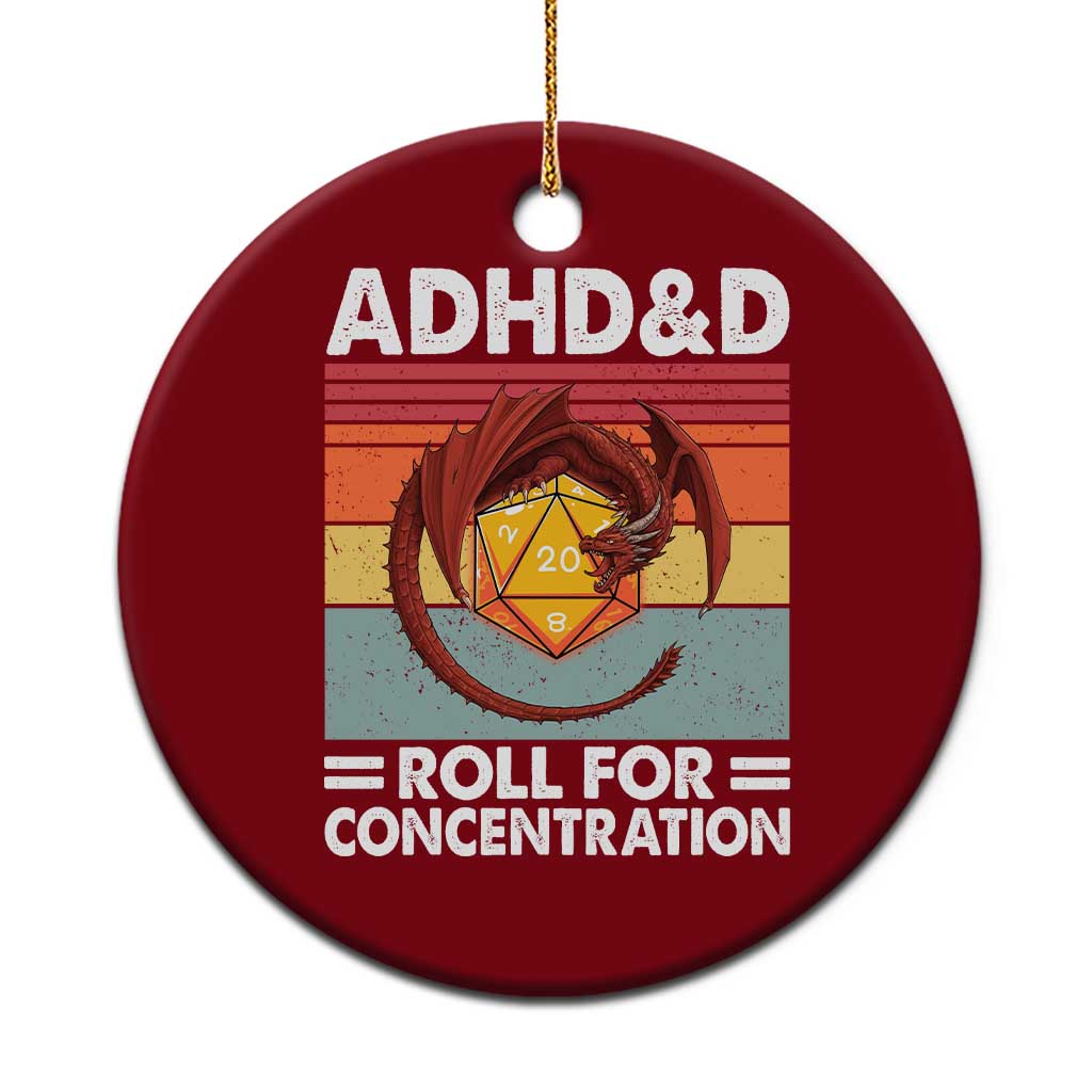 ADHD&D Roll For Concentration Ceramic Ornament Funny RPG Gamer D20 Tabletop Dice TS11 1pc Red Print Your Wear