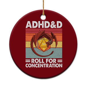 ADHD&D Roll For Concentration Ceramic Ornament Funny RPG Gamer D20 Tabletop Dice TS11 1pc Red Print Your Wear