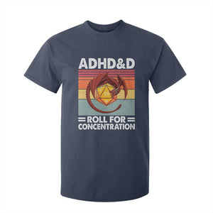 ADHD&D Roll For Concentration T Shirt For Kid Funny RPG Gamer D20 Tabletop Dice TS11 Navy Print Your Wear