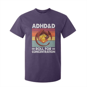 ADHD&D Roll For Concentration T Shirt For Kid Funny RPG Gamer D20 Tabletop Dice TS11 Purple Print Your Wear