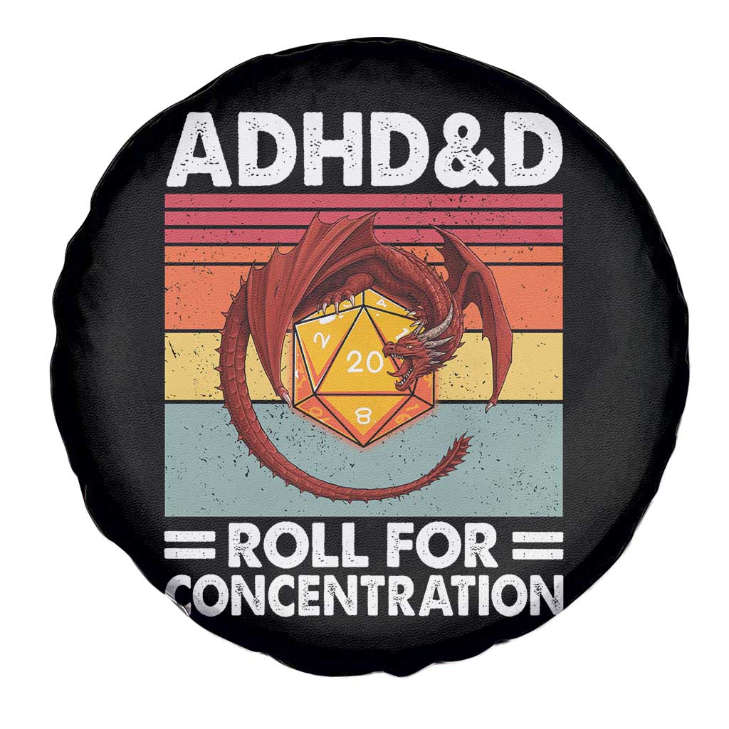 ADHD&D Roll For Concentration Spare Tire Cover Funny RPG Gamer D20 Tabletop Dice TS11 Print Your Wear