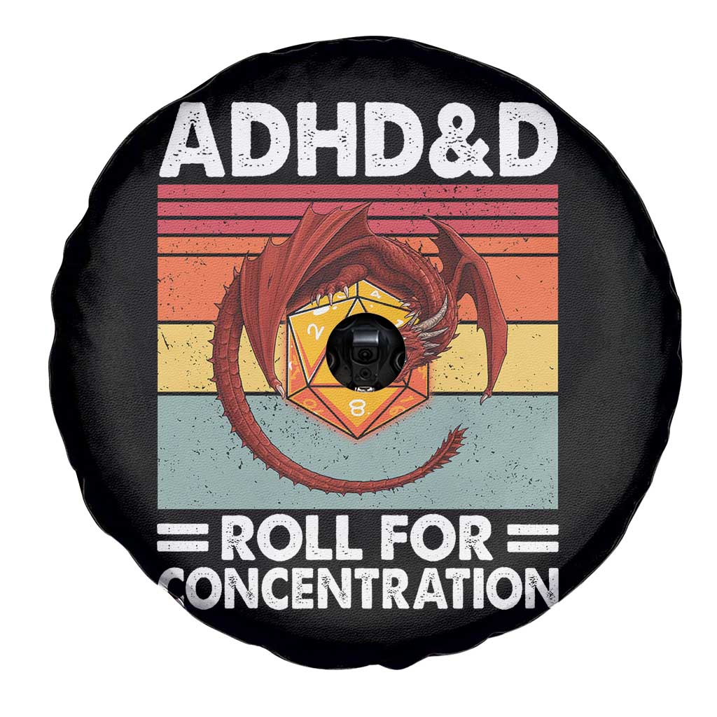 ADHD&D Roll For Concentration Spare Tire Cover Funny RPG Gamer D20 Tabletop Dice TS11 Print Your Wear