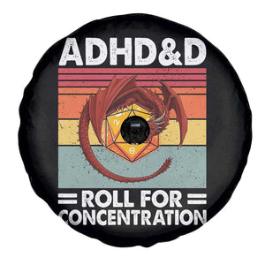 ADHD&D Roll For Concentration Spare Tire Cover Funny RPG Gamer D20 Tabletop Dice TS11 Print Your Wear