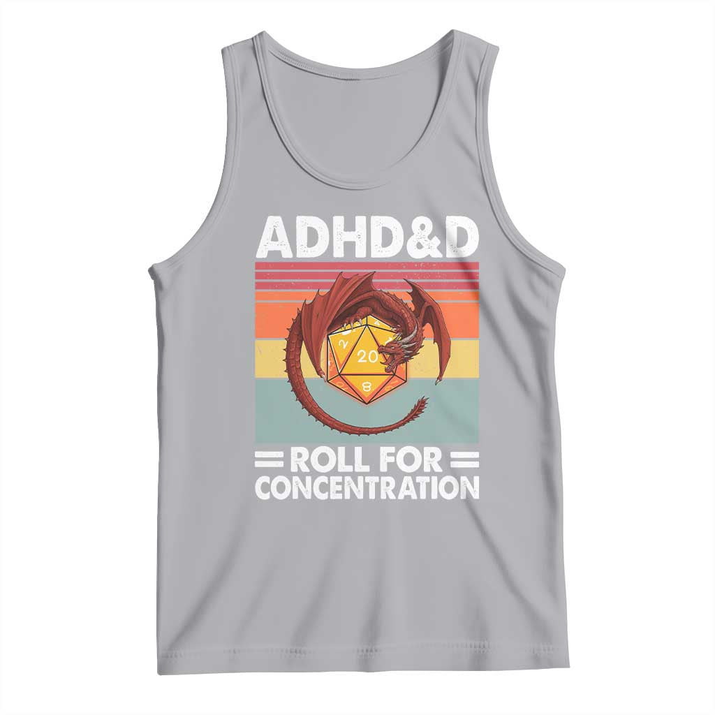 ADHD&D Roll For Concentration Tank Top Funny RPG Gamer D20 Tabletop Dice TS11 Athletic Heather Print Your Wear