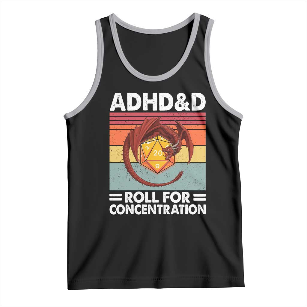 ADHD&D Roll For Concentration Tank Top Funny RPG Gamer D20 Tabletop Dice TS11 Black Athletic Heather Print Your Wear