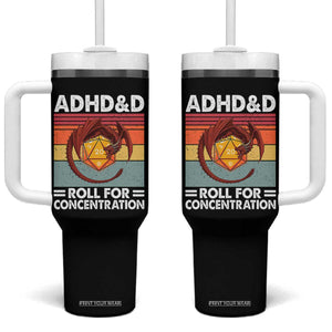 ADHD&D Roll For Concentration Tumbler With Handle Funny RPG Gamer D20 Tabletop Dice TS11 One Size: 40 oz Black Print Your Wear