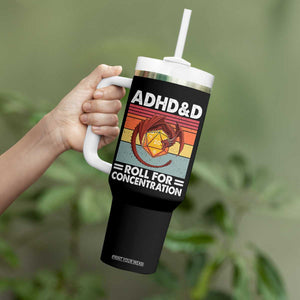 ADHD&D Roll For Concentration Tumbler With Handle Funny RPG Gamer D20 Tabletop Dice TS11 Print Your Wear