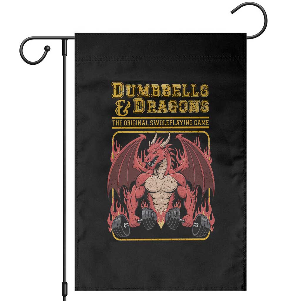 Funny RPG Workout Gym Nerd Garden Flag Dumbbells And Dragons The Original Swoleplaying Game TS11 Black Print Your Wear