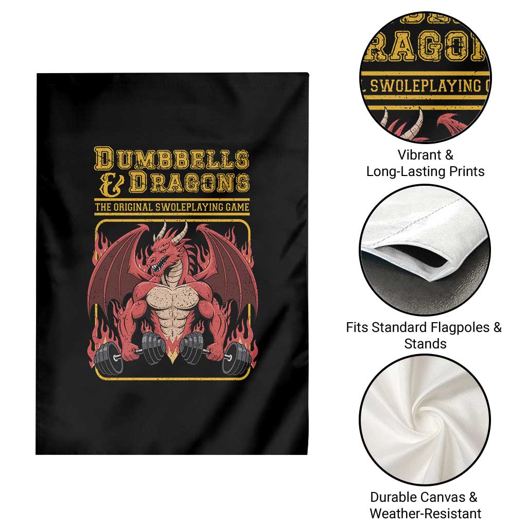 Funny RPG Workout Gym Nerd Garden Flag Dumbbells And Dragons The Original Swoleplaying Game TS11 Print Your Wear