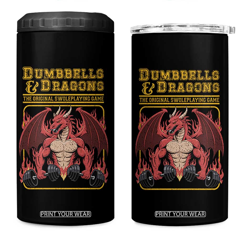 Funny RPG Workout Gym Nerd 4 in 1 Can Cooler Tumbler Dumbbells And Dragons The Original Swoleplaying Game TS11 One Size: 16 oz Black Print Your Wear