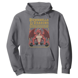 Funny RPG Workout Gym Nerd Hoodie Dumbbells And Dragons The Original Swoleplaying Game TS11 Charcoal Print Your Wear