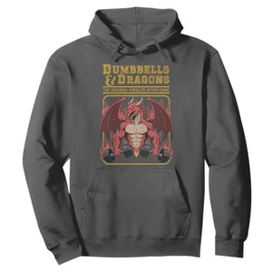 Funny RPG Workout Gym Nerd Hoodie Dumbbells And Dragons The Original Swoleplaying Game TS11 Dark Heather Print Your Wear
