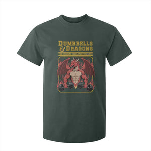 Funny RPG Workout Gym Nerd T Shirt For Kid Dumbbells And Dragons The Original Swoleplaying Game TS11 Dark Forest Green Print Your Wear