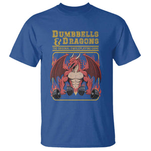 Funny RPG Workout Gym Nerd T Shirt Dumbbells And Dragons The Original Swoleplaying Game TS11 Royal Blue Print Your Wear