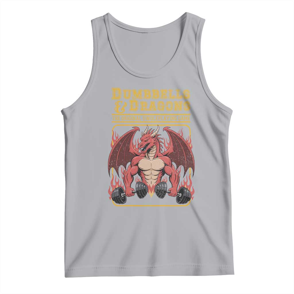 Funny RPG Workout Gym Nerd Tank Top Dumbbells And Dragons The Original Swoleplaying Game TS11 Athletic Heather Print Your Wear