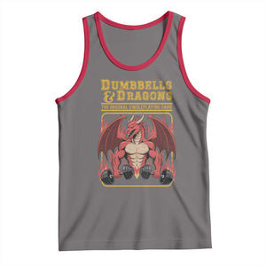Funny RPG Workout Gym Nerd Tank Top Dumbbells And Dragons The Original Swoleplaying Game TS11 Deep Heather Red Print Your Wear