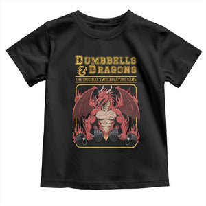 Funny RPG Workout Gym Nerd Toddler T Shirt Dumbbells And Dragons The Original Swoleplaying Game TS11 Black Print Your Wear