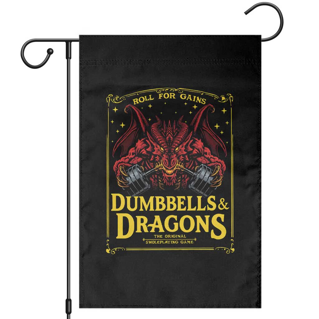 Funny RPG Weightlifting Workout Gym Garden Flag Dumbbells And Dragons The Original Swoleplaying Game TS11 Black Print Your Wear