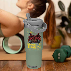 Funny RPG Weightlifting Workout Gym Flip Straw Tumbler Dumbbells And Dragons The Original Swoleplaying Game TS11 One Size: 30 oz Moss Green Print Your Wear
