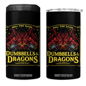 Funny RPG Weightlifting Workout Gym 4 in 1 Can Cooler Tumbler Dumbbells And Dragons The Original Swoleplaying Game TS11 One Size: 16 oz Black Print Your Wear