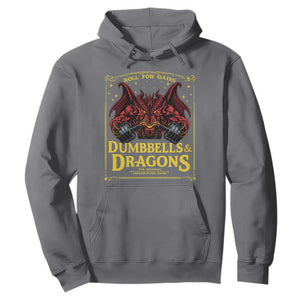 Funny RPG Weightlifting Workout Gym Hoodie Dumbbells And Dragons The Original Swoleplaying Game TS11 Charcoal Print Your Wear