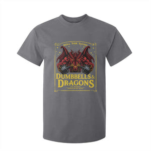 Funny RPG Weightlifting Workout Gym T Shirt For Kid Dumbbells And Dragons The Original Swoleplaying Game TS11 Charcoal Print Your Wear