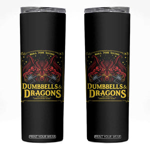 Funny RPG Weightlifting Workout Gym Skinny Tumbler Dumbbells And Dragons The Original Swoleplaying Game TS11 Black Print Your Wear