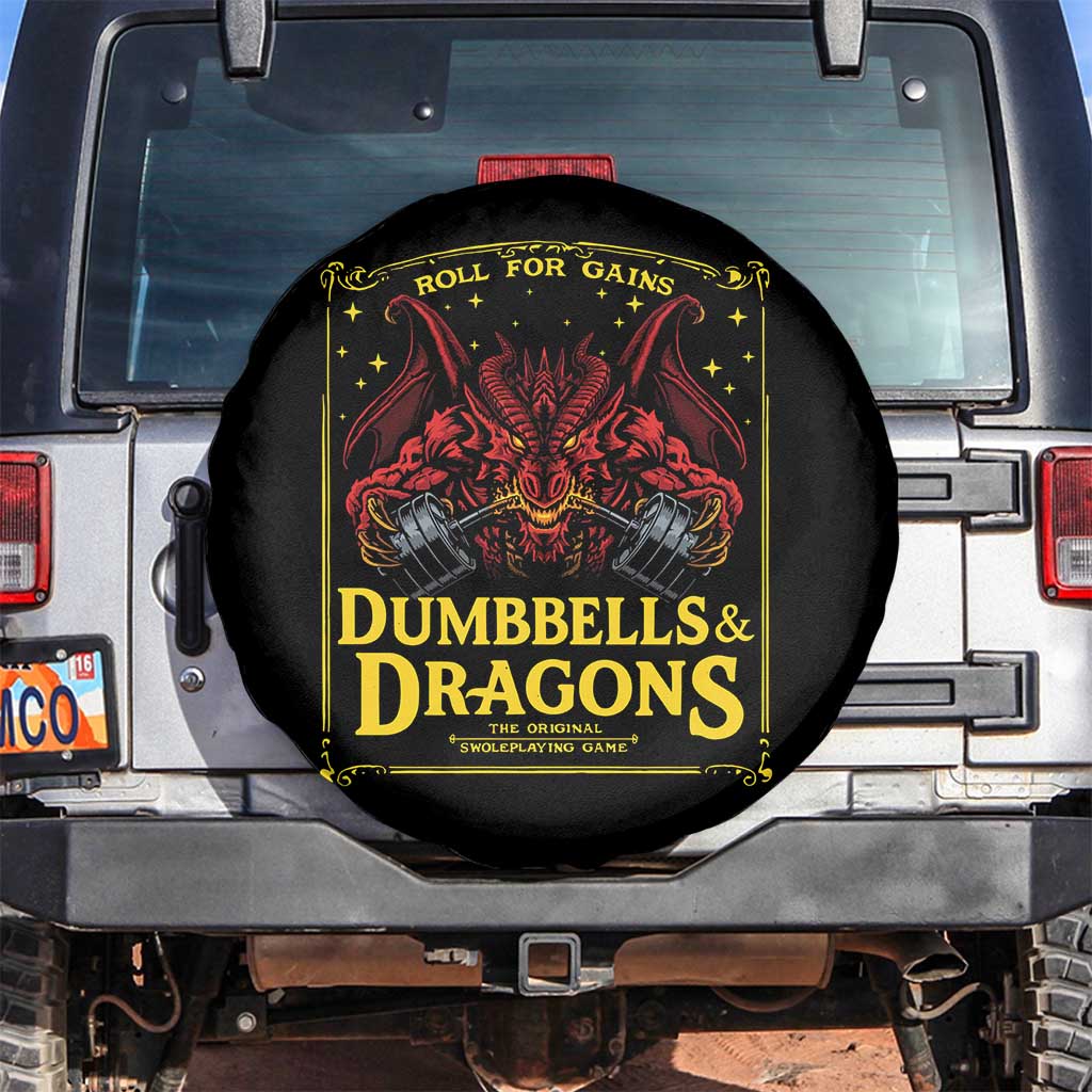 Funny RPG Weightlifting Workout Gym Spare Tire Cover Dumbbells And Dragons The Original Swoleplaying Game TS11 No hole Black Print Your Wear