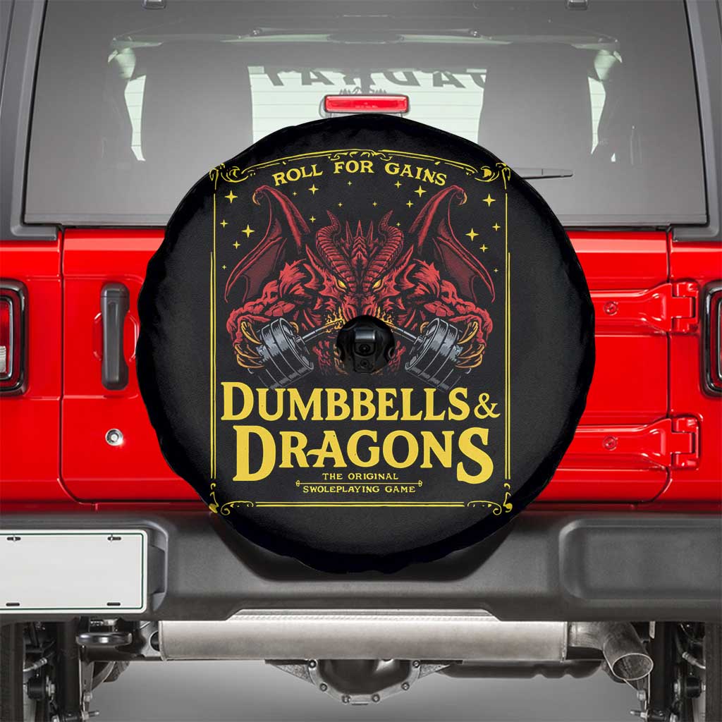 Funny RPG Weightlifting Workout Gym Spare Tire Cover Dumbbells And Dragons The Original Swoleplaying Game TS11 Black Print Your Wear