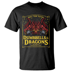 Funny RPG Weightlifting Workout Gym T Shirt - Dumbbells And Dragons The Original Swoleplaying Game TS11 Black Print Your Wear