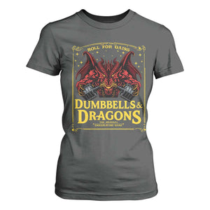 Funny RPG Weightlifting Workout Gym T Shirt For Women Dumbbells And Dragons The Original Swoleplaying Game TS11 Dark Heather Print Your Wear