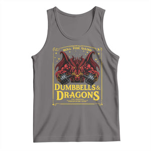Funny RPG Weightlifting Workout Gym Tank Top Dumbbells And Dragons The Original Swoleplaying Game TS11 Deep Heather Print Your Wear