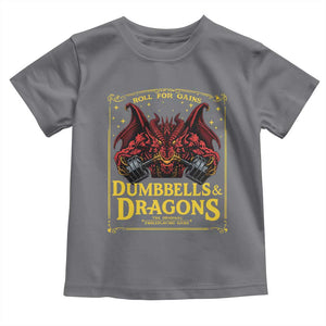Funny RPG Weightlifting Workout Gym Toddler T Shirt Dumbbells And Dragons The Original Swoleplaying Game TS11 Charcoal Print Your Wear