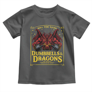 Funny RPG Weightlifting Workout Gym Toddler T Shirt Dumbbells And Dragons The Original Swoleplaying Game TS11 Dark Heather Print Your Wear