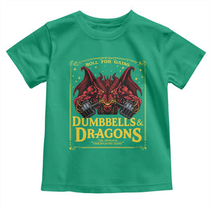 Funny RPG Weightlifting Workout Gym Toddler T Shirt Dumbbells And Dragons The Original Swoleplaying Game TS11 Irish Green Print Your Wear