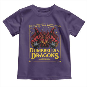 Funny RPG Weightlifting Workout Gym Toddler T Shirt Dumbbells And Dragons The Original Swoleplaying Game TS11 Purple Print Your Wear