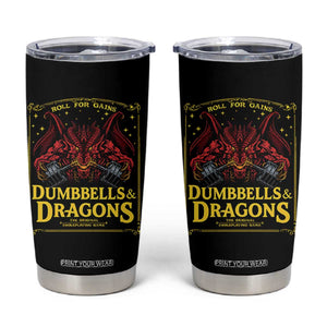 Funny RPG Weightlifting Workout Gym Tumbler Cup Dumbbells And Dragons The Original Swoleplaying Game TS11 Black Print Your Wear