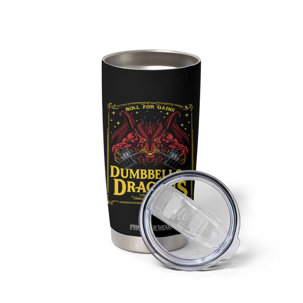 Funny RPG Weightlifting Workout Gym Tumbler Cup Dumbbells And Dragons The Original Swoleplaying Game TS11 Print Your Wear