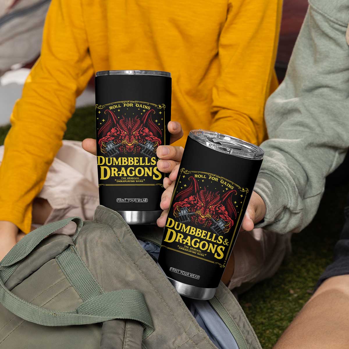 Funny RPG Weightlifting Workout Gym Tumbler Cup Dumbbells And Dragons The Original Swoleplaying Game TS11 Print Your Wear