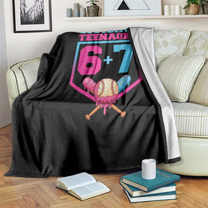 Funny 67 Baseball 13th Birthday Throw Blanket Ice Cream Drip 13th Bday Official Teenager TS11 Print Your Wear