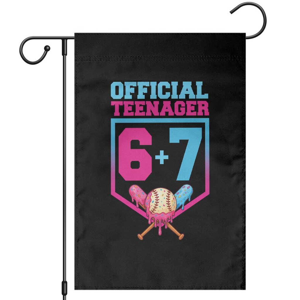 Funny 67 Baseball 13th Birthday Garden Flag Ice Cream Drip 13th Bday Official Teenager TS11 Black Print Your Wear