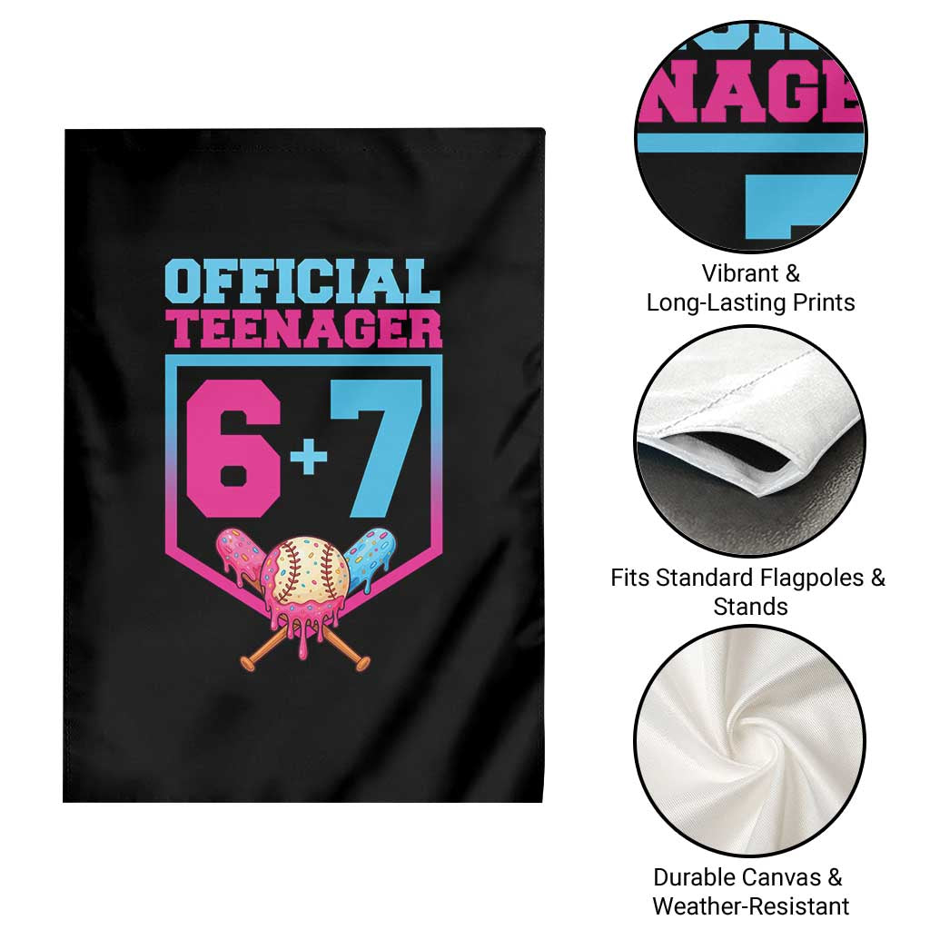 Funny 67 Baseball 13th Birthday Garden Flag Ice Cream Drip 13th Bday Official Teenager TS11 Print Your Wear