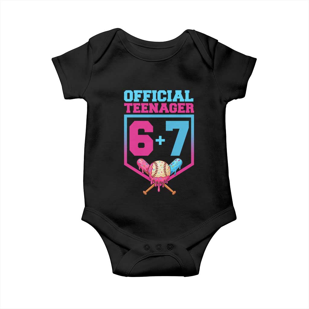 Funny 67 Baseball 13th Birthday Baby Onesie Ice Cream Drip 13th Bday Official Teenager TS11 Black Print Your Wear