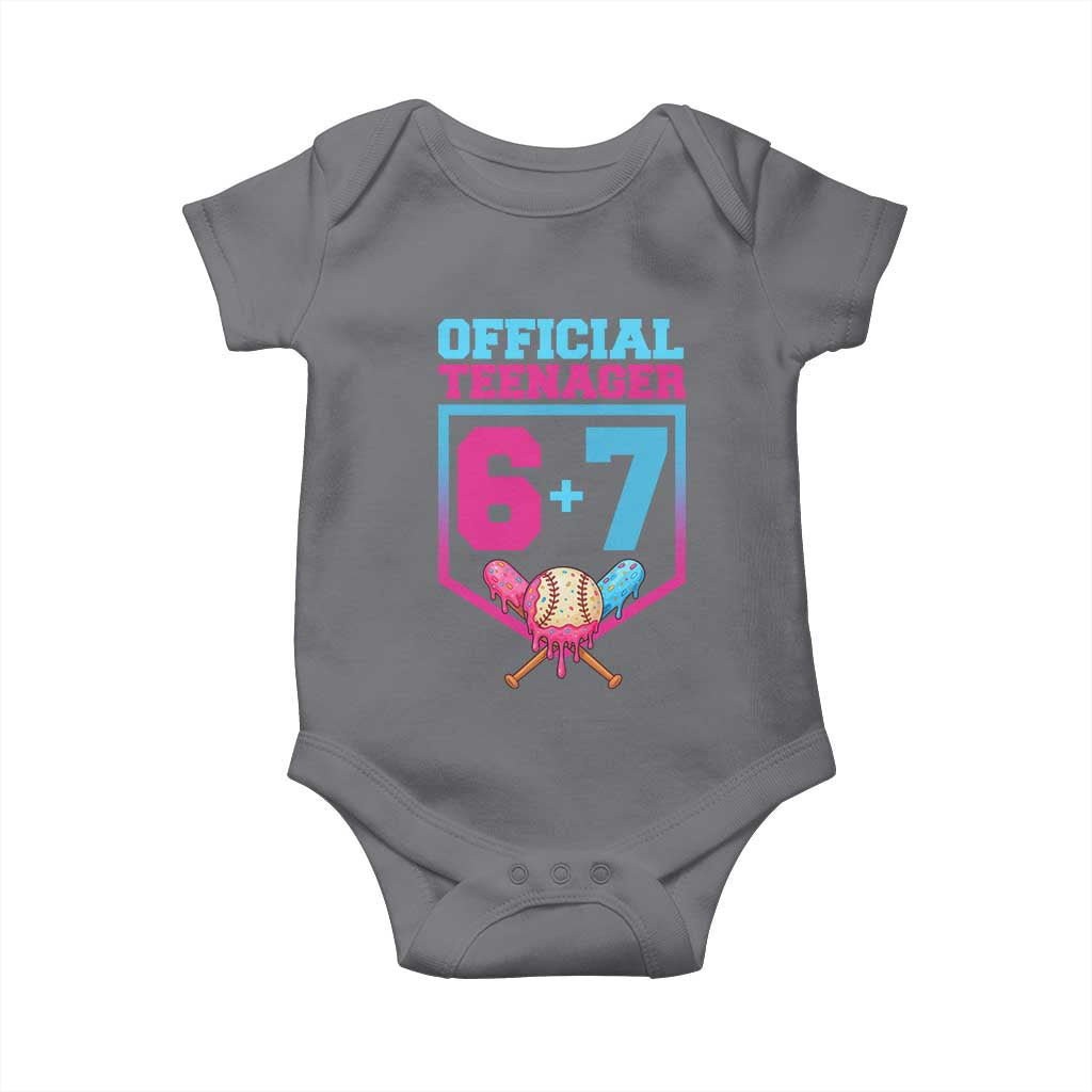 Funny 67 Baseball 13th Birthday Baby Onesie Ice Cream Drip 13th Bday Official Teenager TS11 Charcoal Print Your Wear