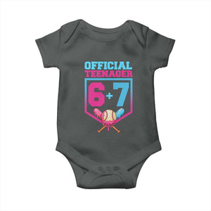 Funny 67 Baseball 13th Birthday Baby Onesie Ice Cream Drip 13th Bday Official Teenager TS11 Dark Heather Print Your Wear