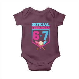 Funny 67 Baseball 13th Birthday Baby Onesie Ice Cream Drip 13th Bday Official Teenager TS11 Maroon Print Your Wear
