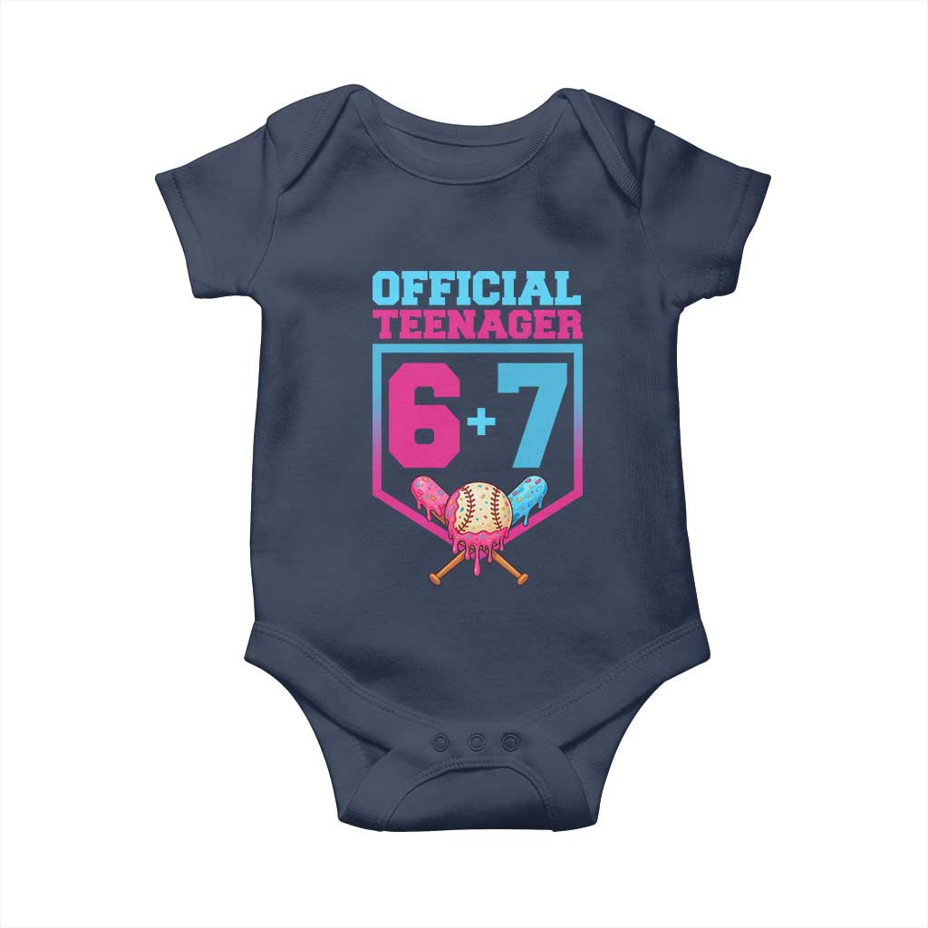 Funny 67 Baseball 13th Birthday Baby Onesie Ice Cream Drip 13th Bday Official Teenager TS11 Navy Print Your Wear
