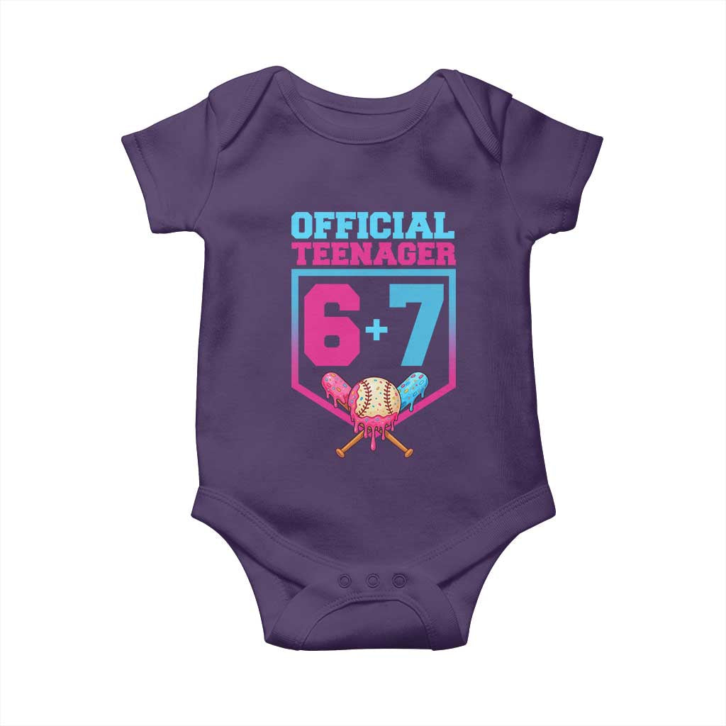 Funny 67 Baseball 13th Birthday Baby Onesie Ice Cream Drip 13th Bday Official Teenager TS11 Purple Print Your Wear